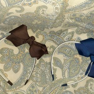 1 Brown and 1 Navy Blue bow headbands